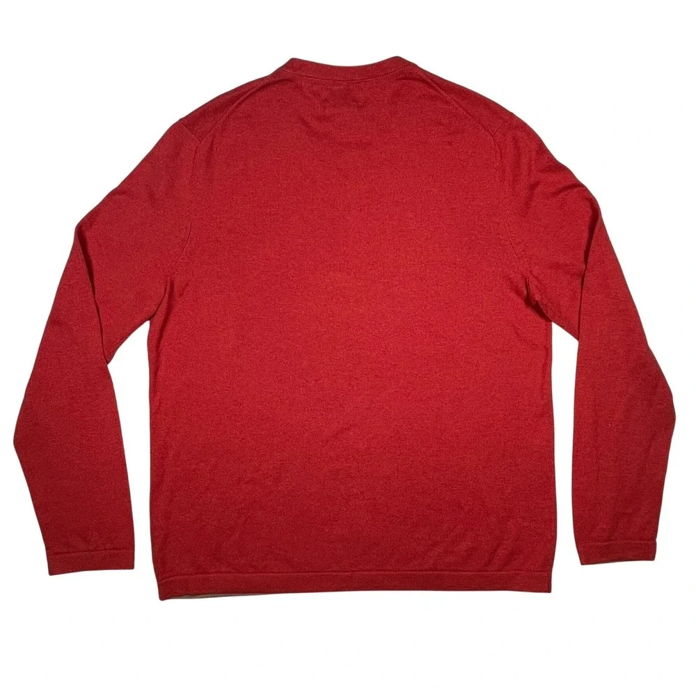 Banana Republic Sweater Mens Large Red Cotton Cashmere Crewneck Lightweight Knit